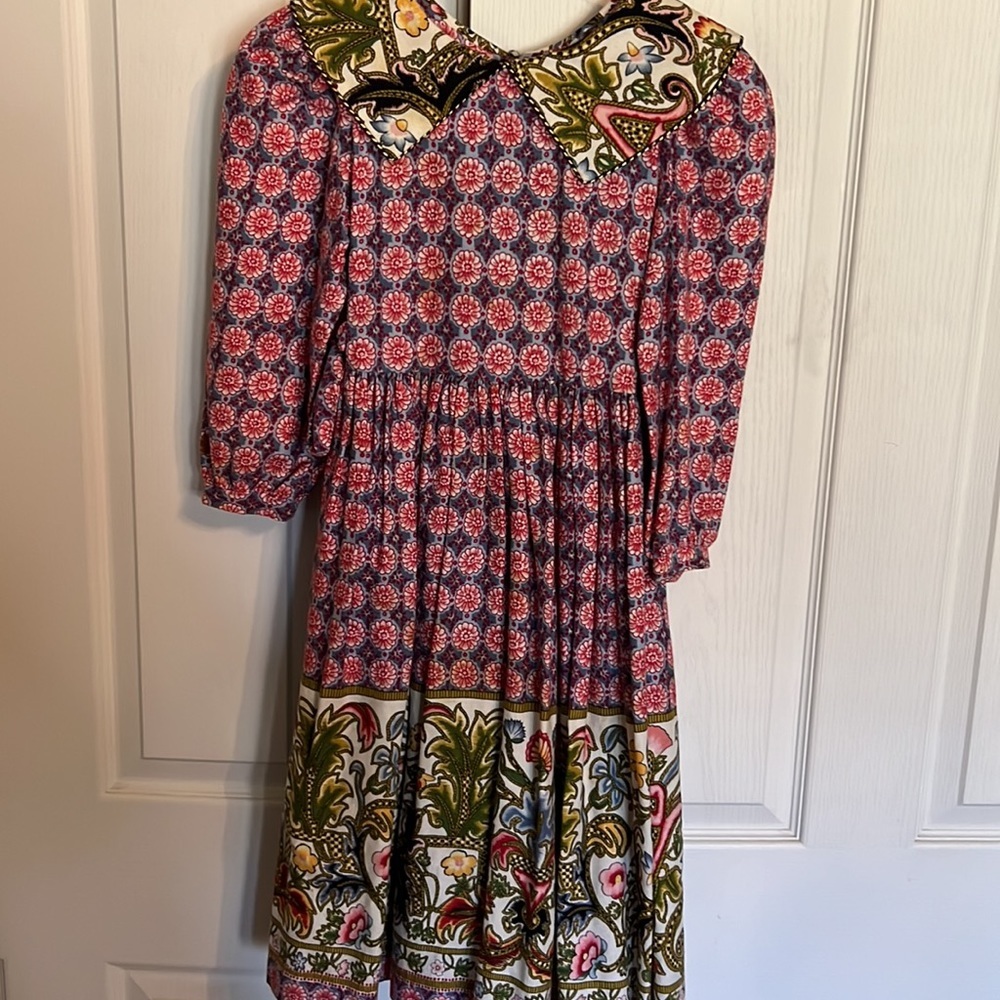 Mousefeathers girl’s cotton flannel holiday dress sz 10